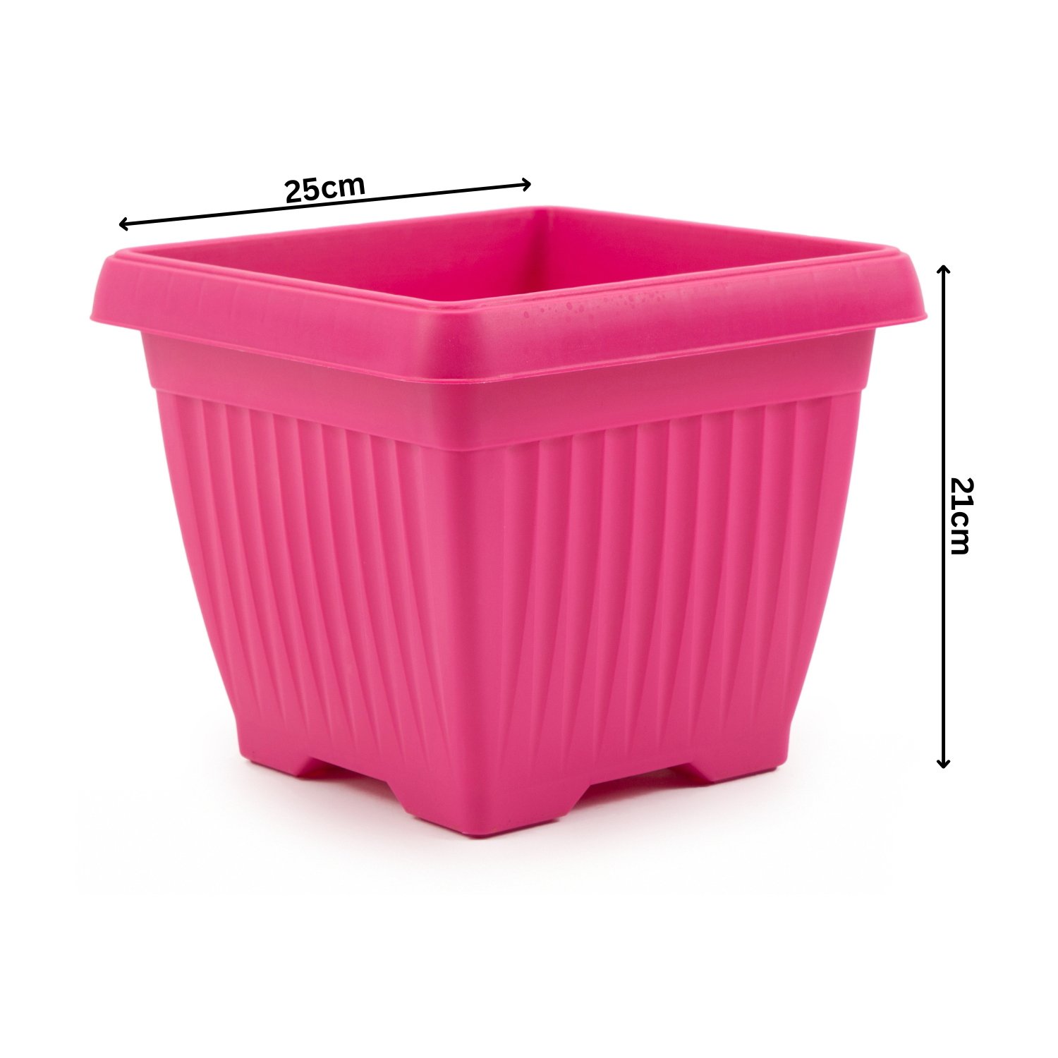 Hug A Plant | Bello Square 25CM Plastic Pot for Home & Garden (Pack of 1)