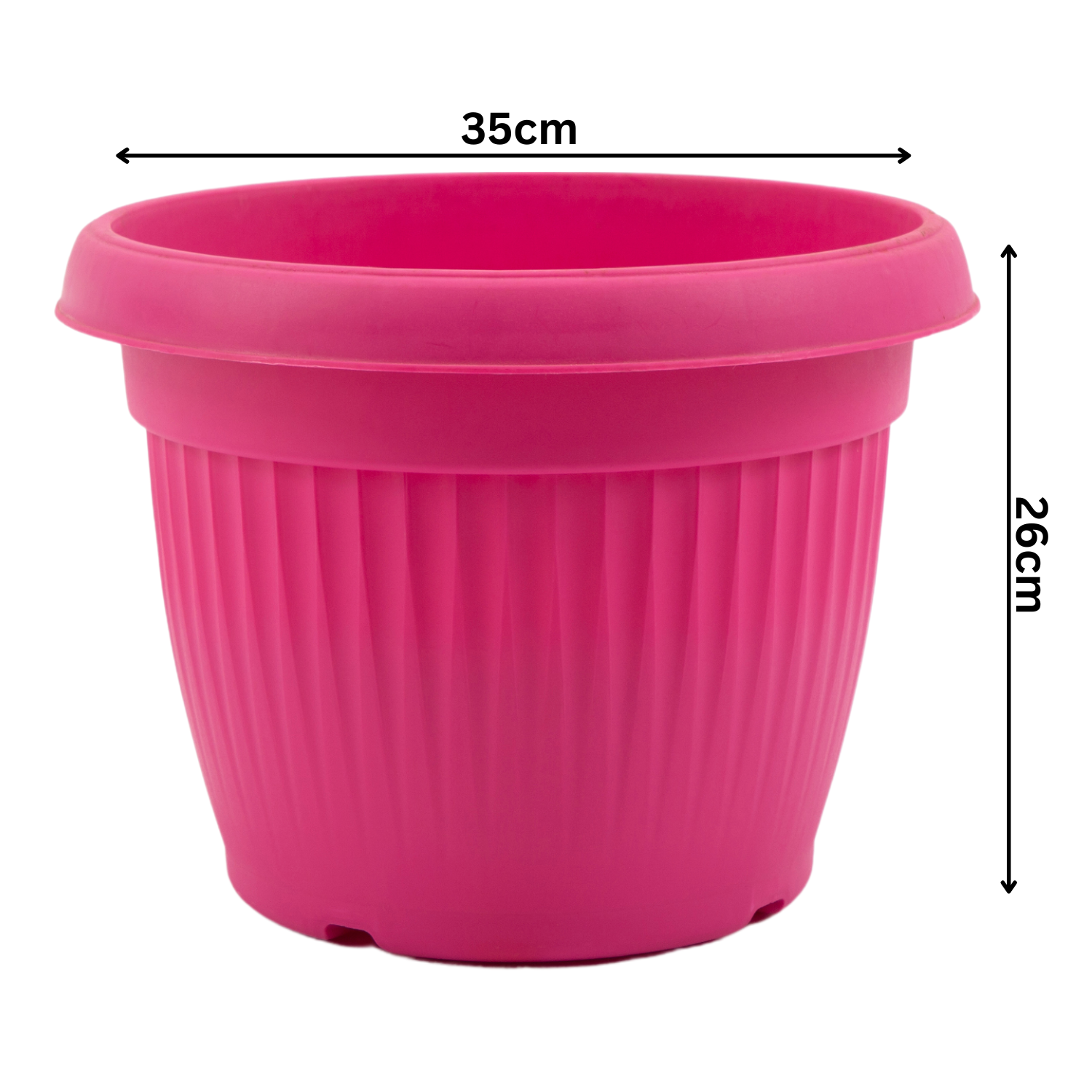 Hug A Plant | Bello Round 35CM Plastic Pot for Home & Garden (Pack of 1)