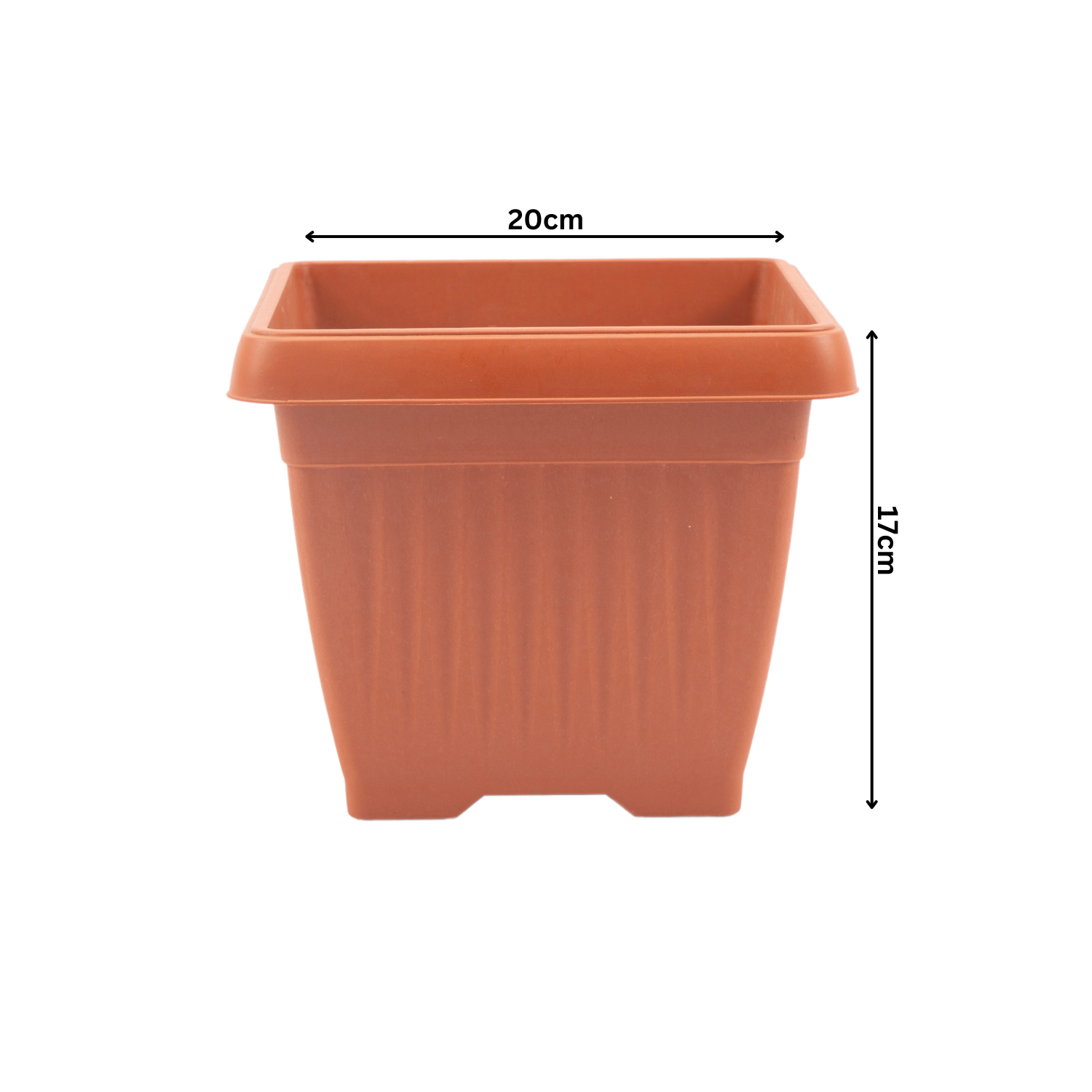 Hug A Plant |Bello Square 20CM Plastic Pot for Home & Garden (Pack of 1)