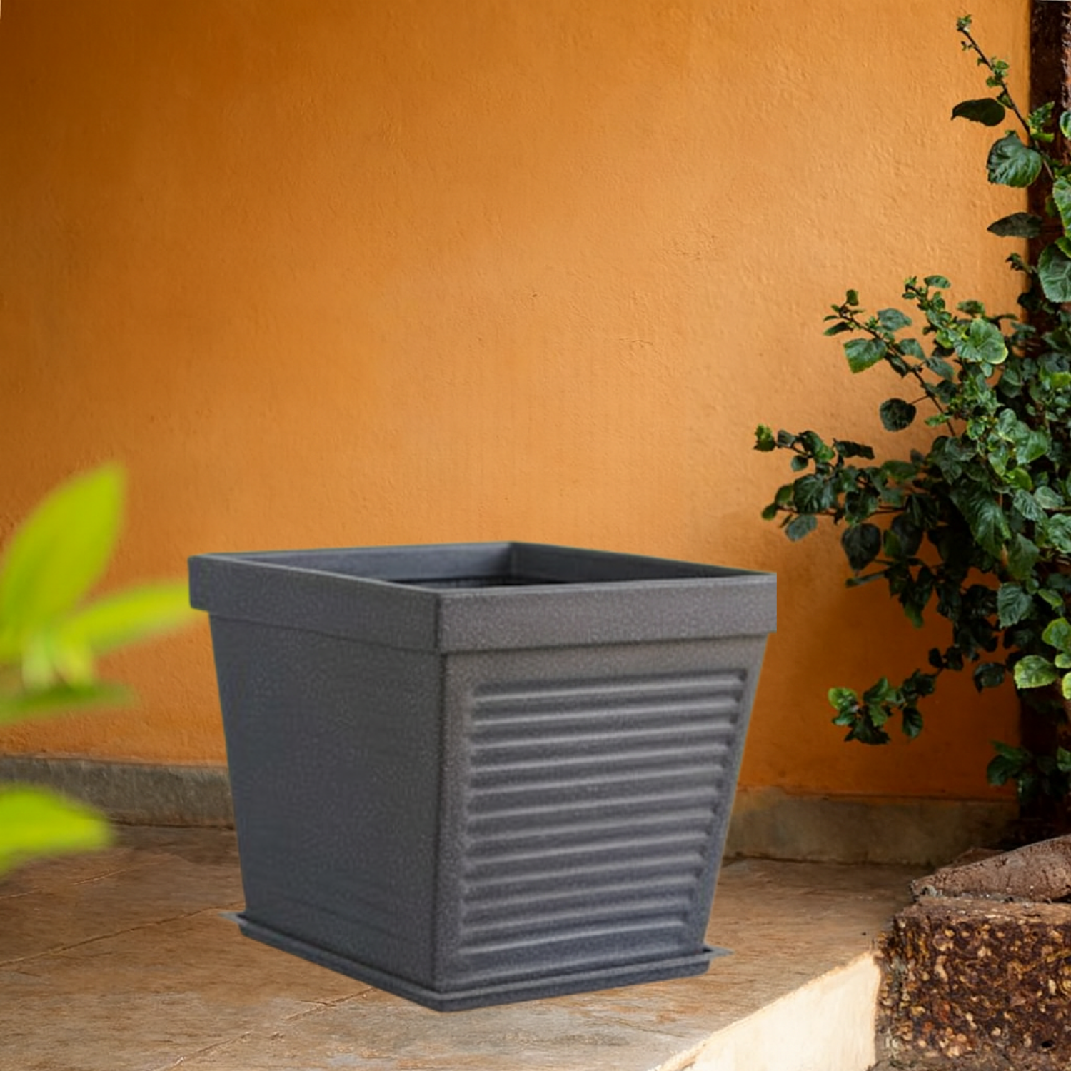 Marco Rotomolded  Pots And Tray for Home & Garden (Pack of 1)