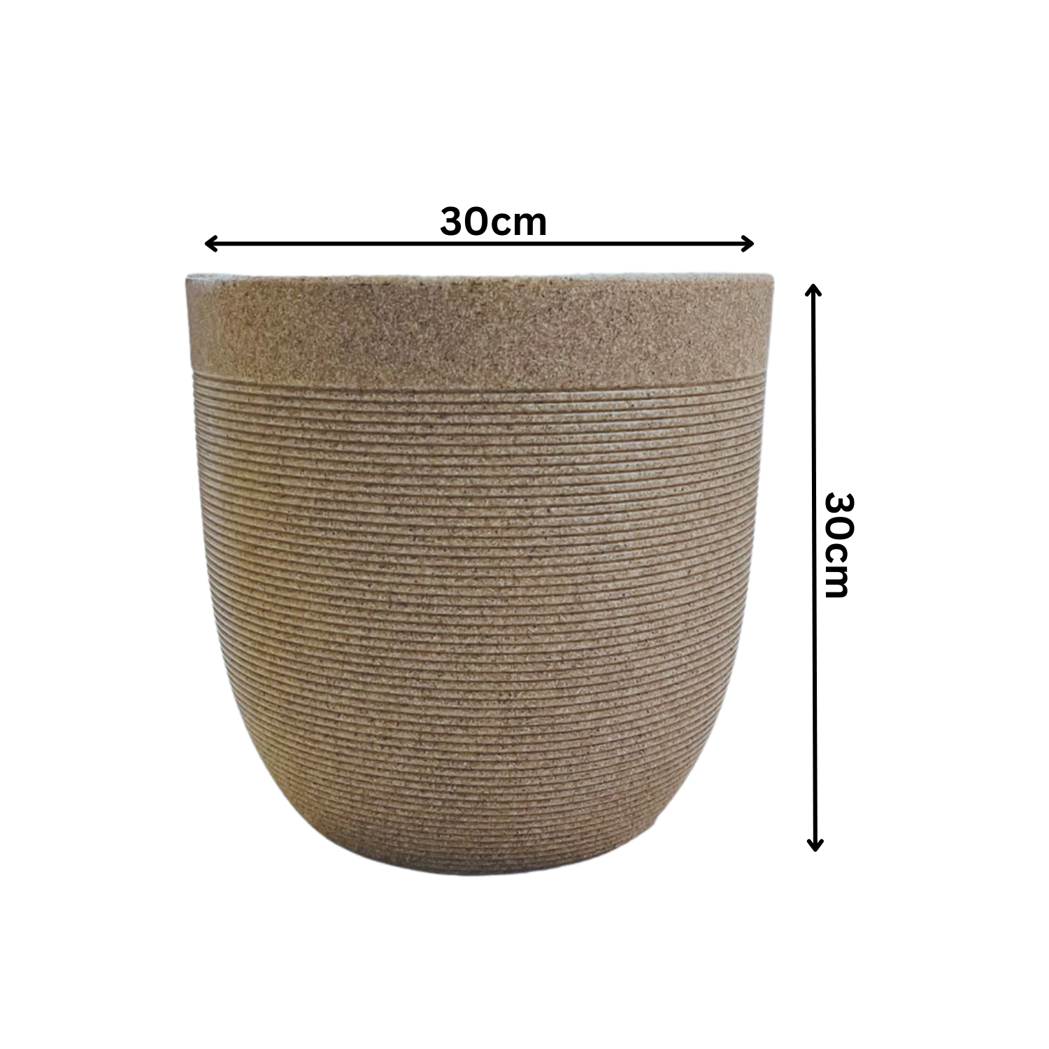 Hug A Plant | Milano Rotomolded Round Plastic Pot Without Inner for Home & Garden (Pack of 1, Sand Stone Finish)