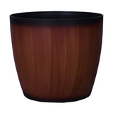 Ronda 2320 Wooden Finish Round Plastic Pot (Without Self-Watering Kit)