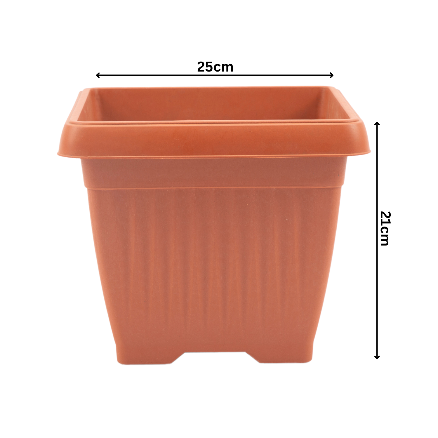 Hug A Plant | Bello Square 25CM Plastic Pot for Home & Garden (Pack of 1)