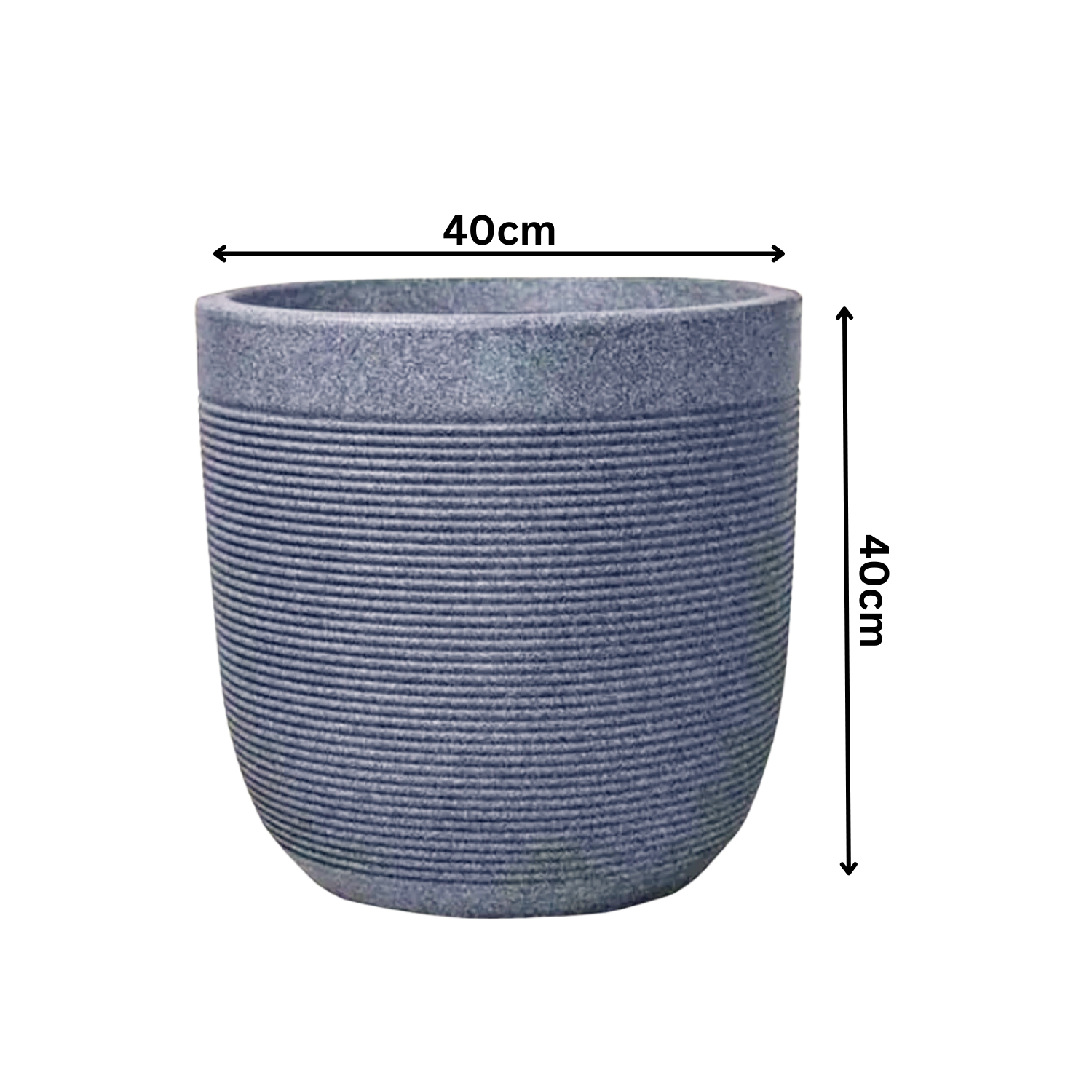 Hug A Plant | Milano Rotomolded Round Plastic Pot With Inner for Home & Garden (Pack of 1,Grey Stone Finish)