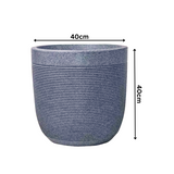 Hug A Plant | Milano Rotomolded Round Plastic Pot With Inner for Home & Garden (Pack of 1,Grey Stone Finish)