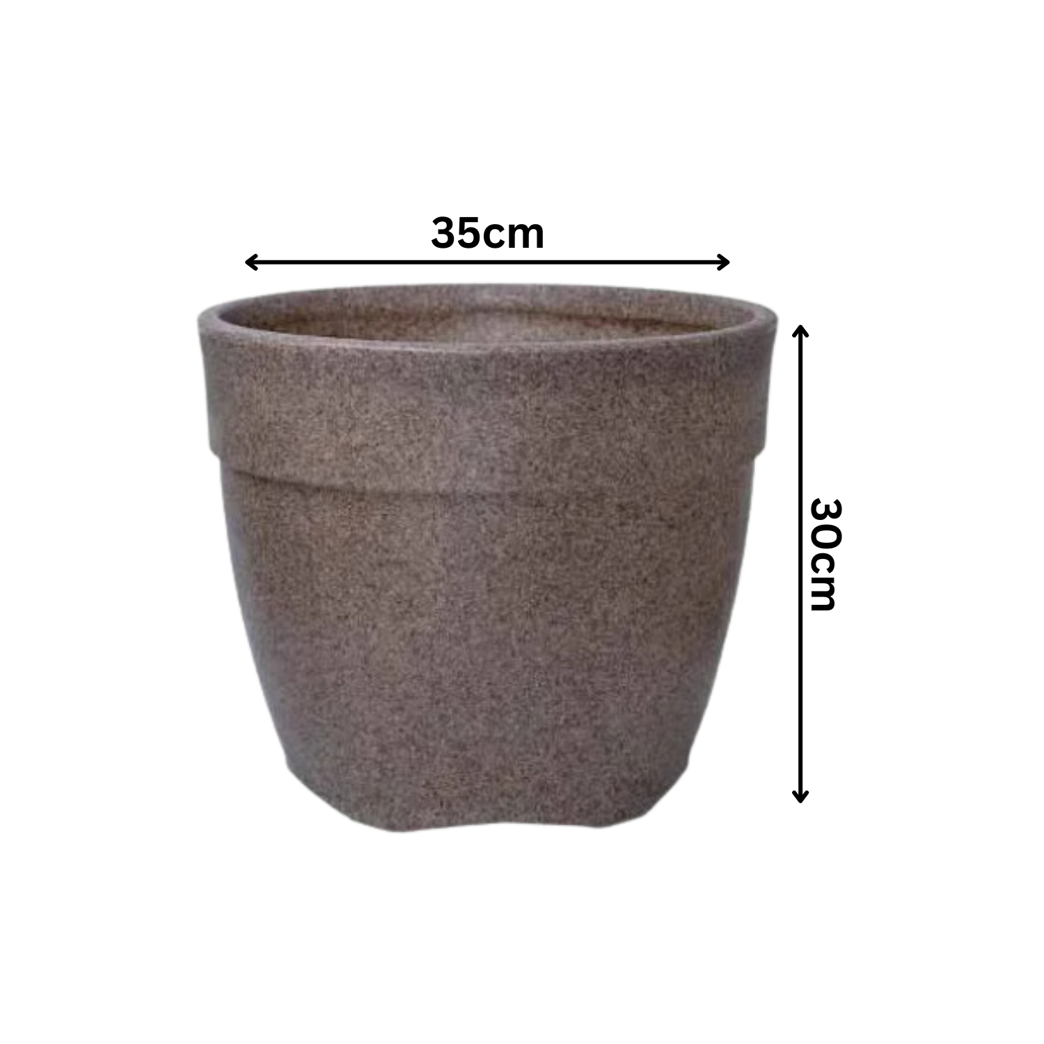 Hug A Plant | Barca Round Rotomolded Plastic Pot for Home & Garden (Sand Stone Finish, Pack of 1)