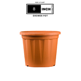 8 Inch Grower Pro Plastic Pot Terracoota