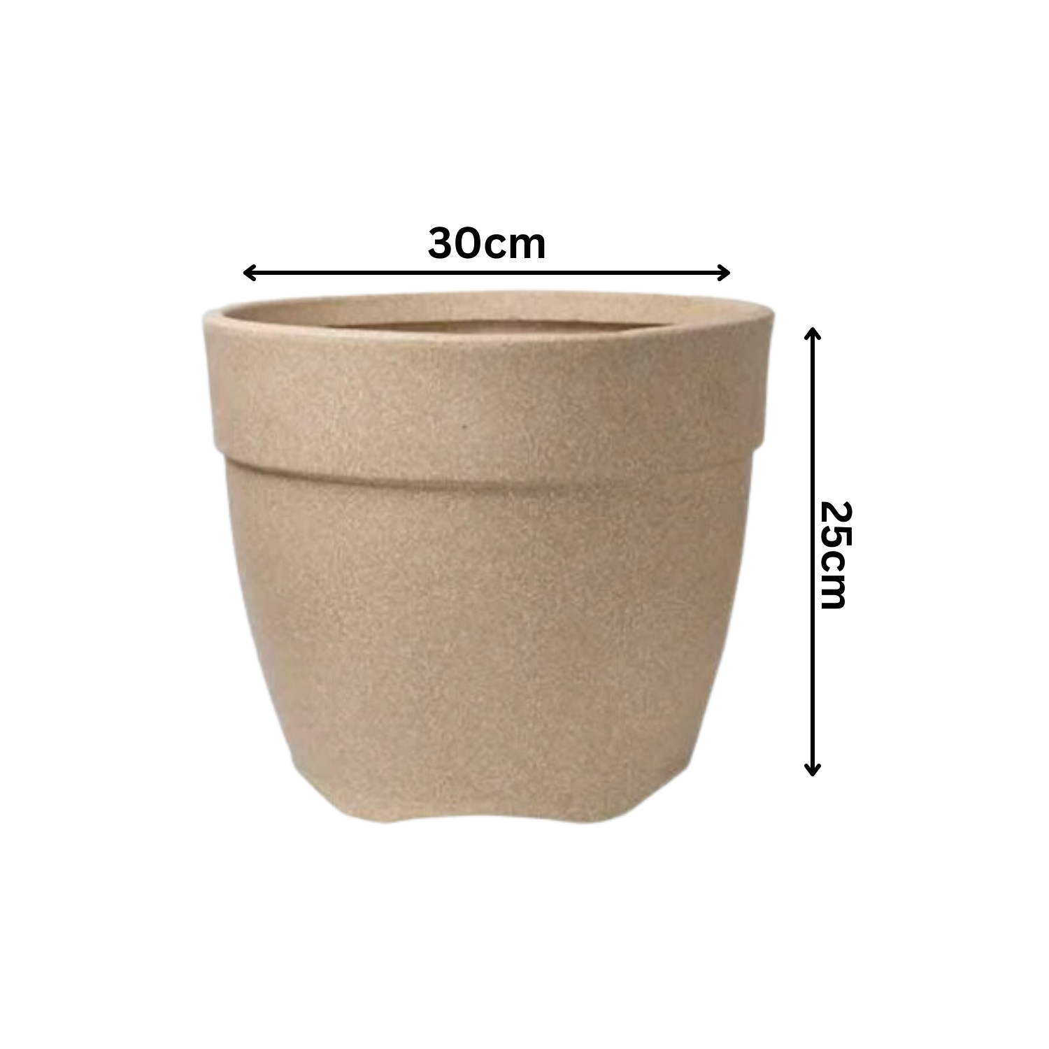 Hug A Plant | Barca Round Rotomolded Plastic Pot for Home & Garden (Cream Stone Finish, Pack of 1)