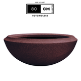 Hug A Plant | Malta Planter Rotomolded Round Plastic Pot for Home & Garden (Pack of 1, Brown Stone Finish)