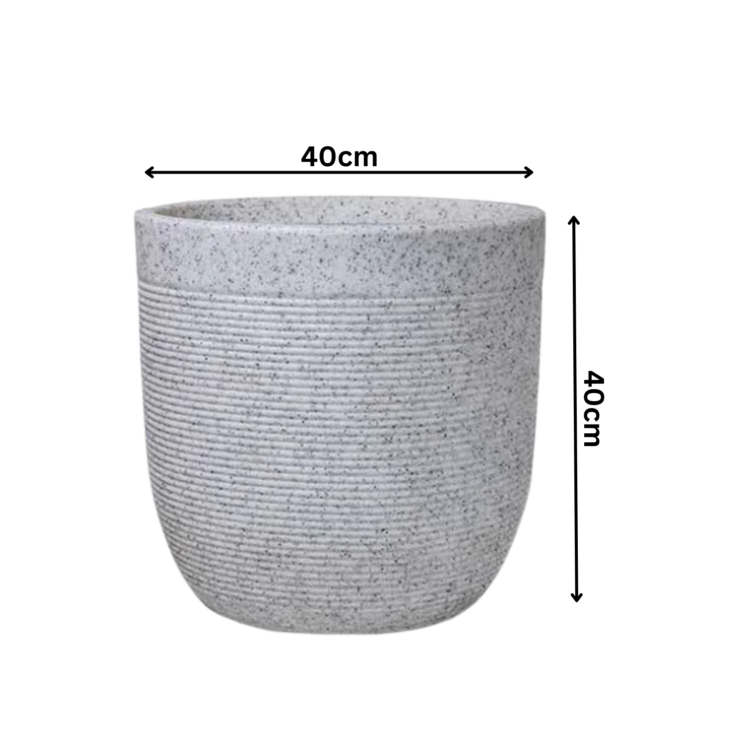 Hug A Plant | Milano Rotomolded Round Plastic Pot Without Inner for Home & Garden (Pack of 1, White Stone Finish)