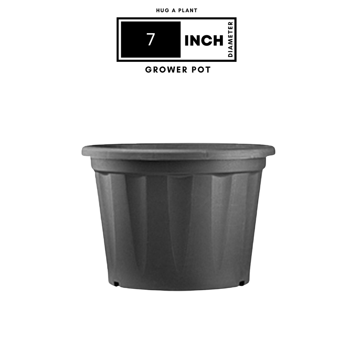 7 Inch Grower Plastic Pot Black