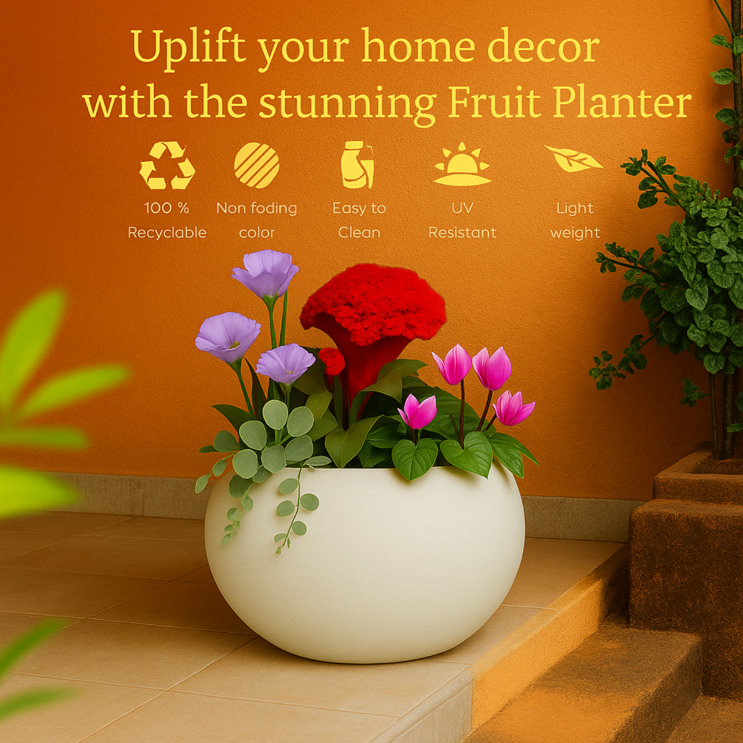 Globe Rotomolded Pots  for Home & Garden (Pack of 1)