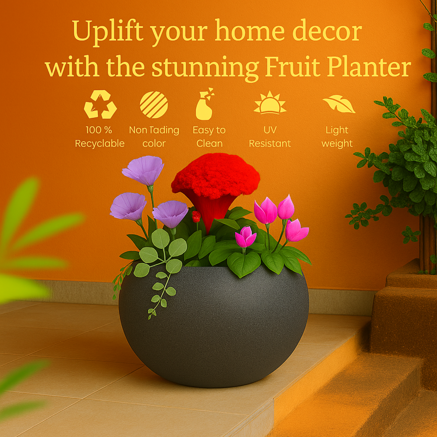 Globe Rotomolded Pots  for Home & Garden (Pack of 1)