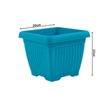 Hug A Plant |Bello Square 20CM Plastic Pot for Home & Garden (Pack of 1)