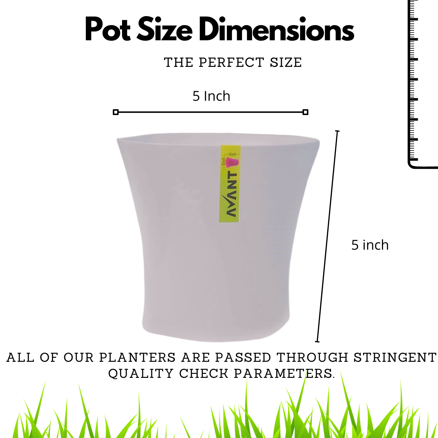 Hug A Plant Arc Pot(5 Inch) White colour for Home & Garden