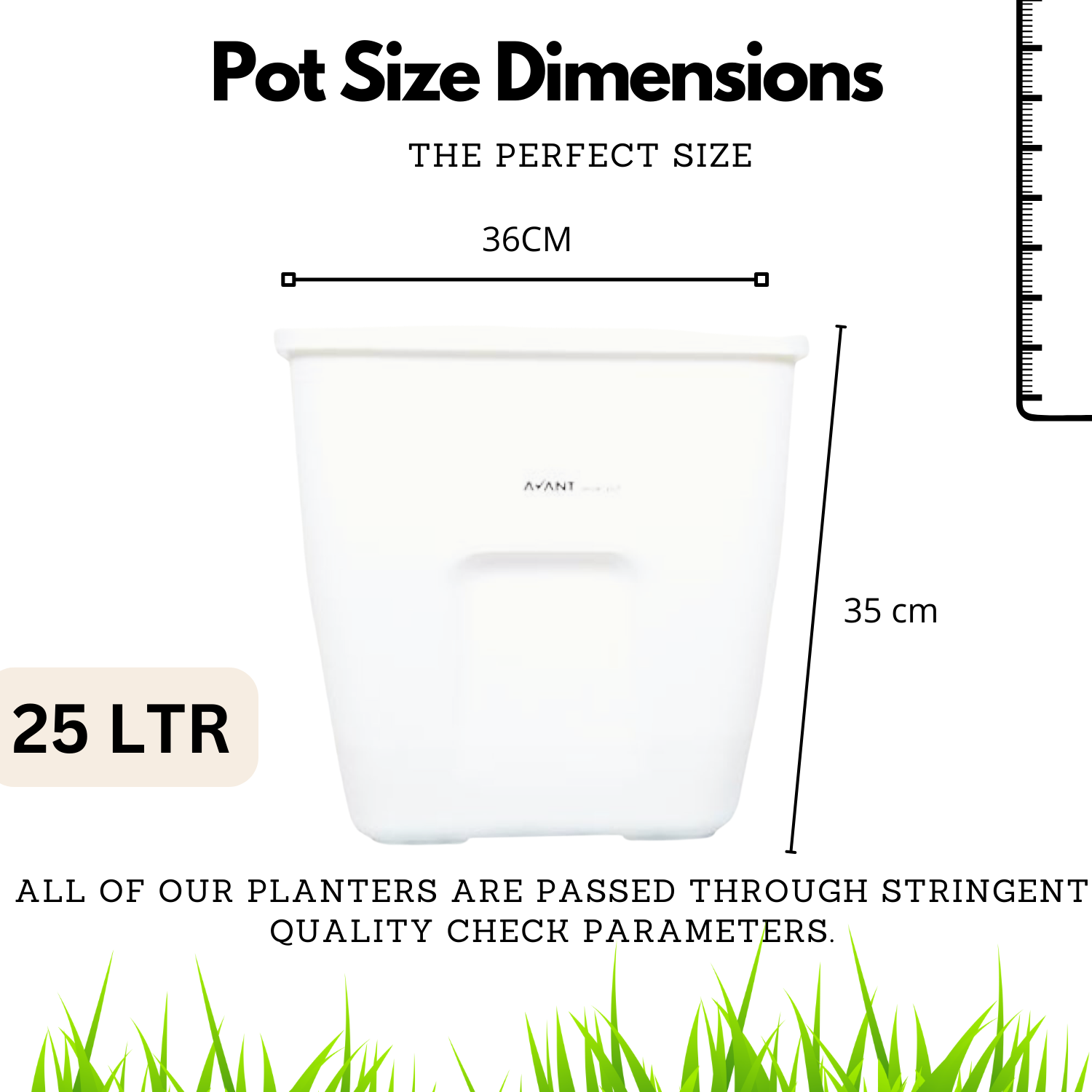 Hug A Plant | Smart Pot 25 litre Self-watering White Pot for Home & Garden