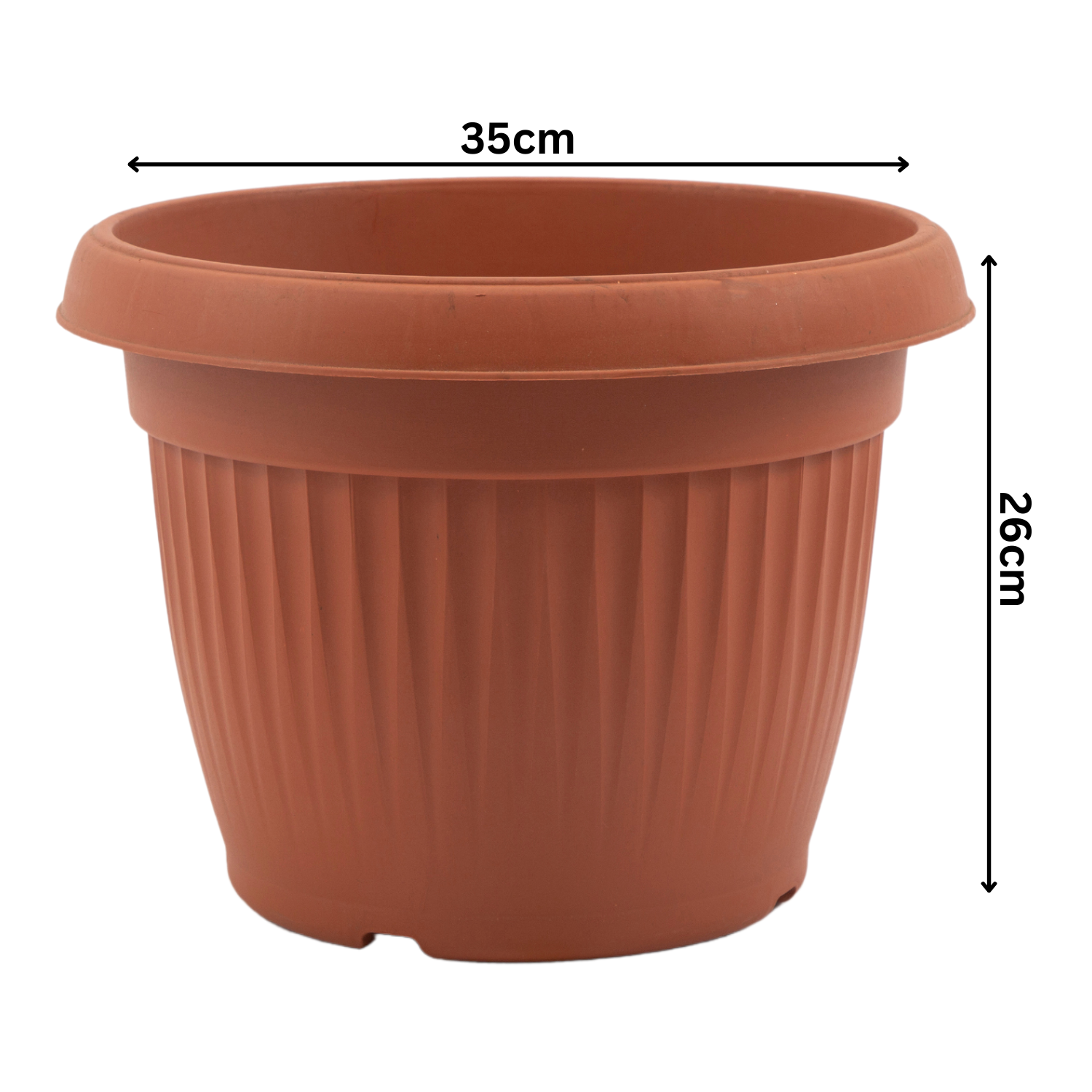 Hug A Plant | Bello Round 35CM Plastic Pot for Home & Garden (Pack of 1)