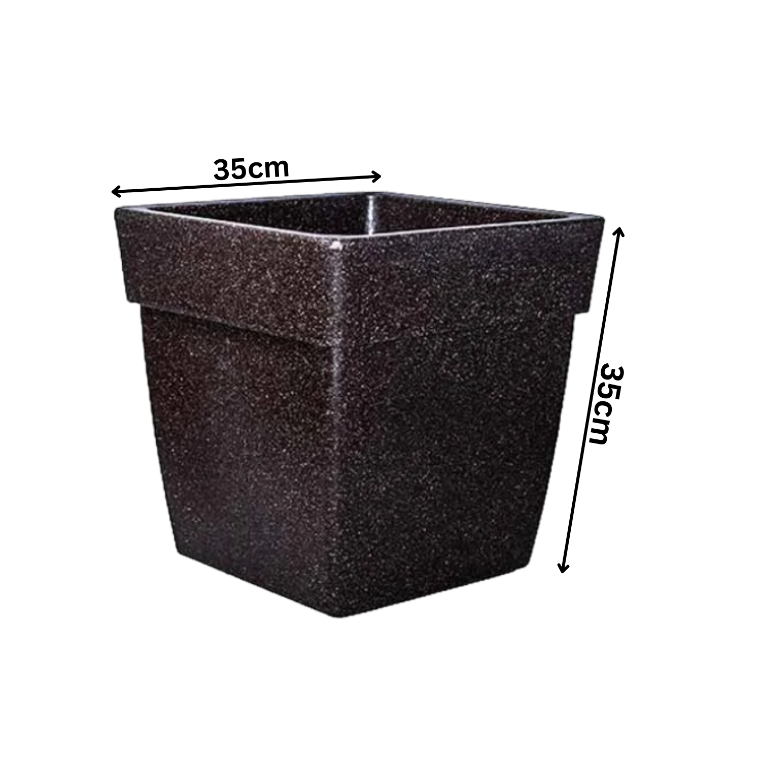 Hug A Plant | Barca Square Rotomolded Plastic for Home & Garden (Brown Stone Finish, Pack of 1)