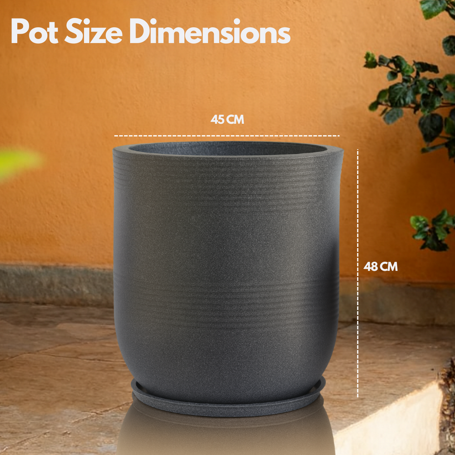 Mia Rotomolded  Pots And Tray for Home & Garden (Pack of 1)
