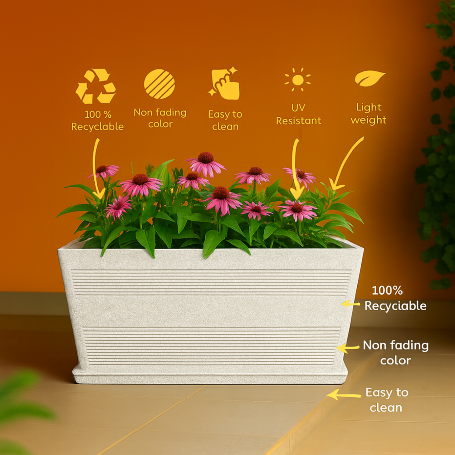Cafe Rotomolded Pots  for Home & Garden (Pack of 1)