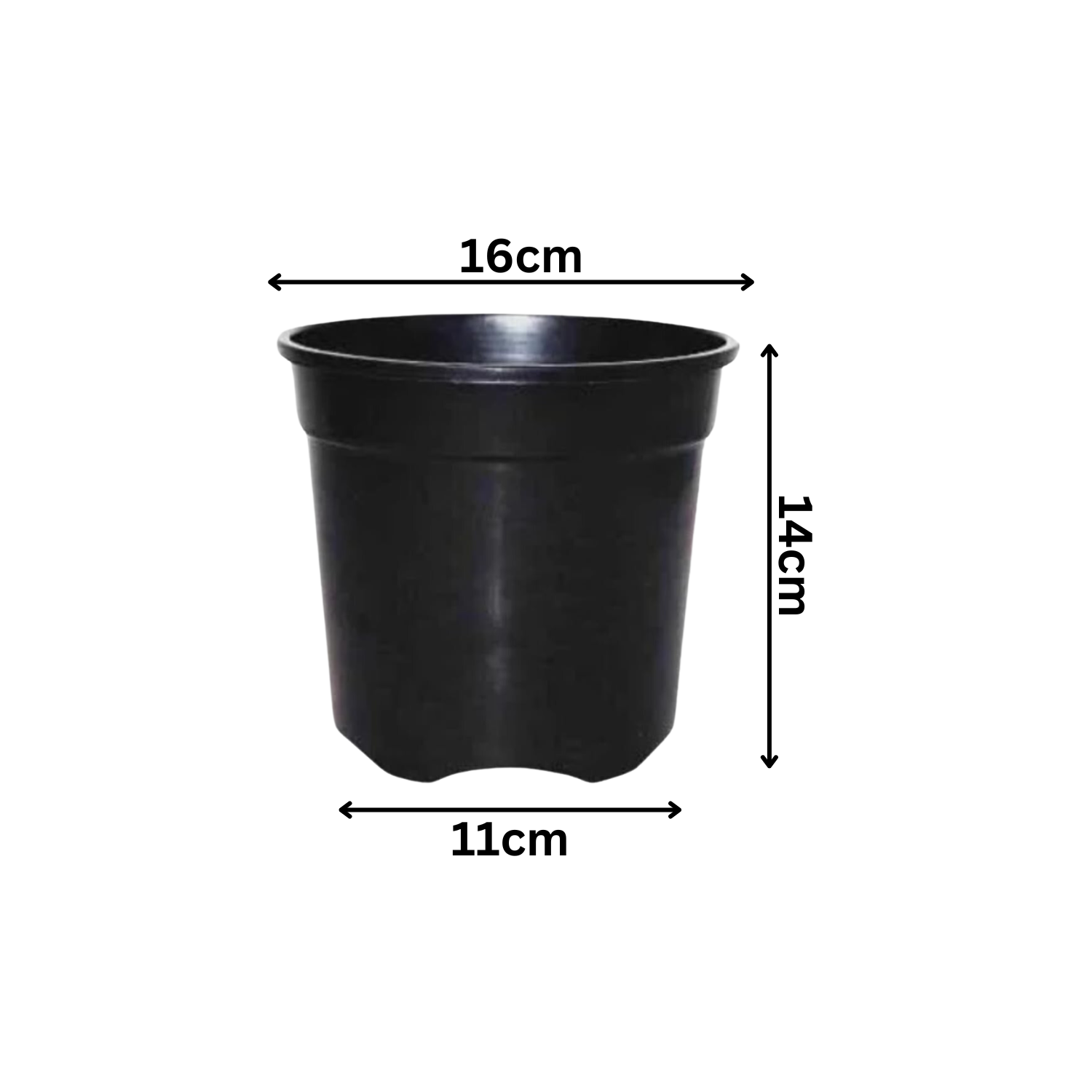 6 Inch Gro Pro Black Plastic Pot for Home & Garden