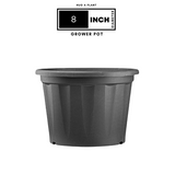 8 Inch Grower Plastic Pot Black