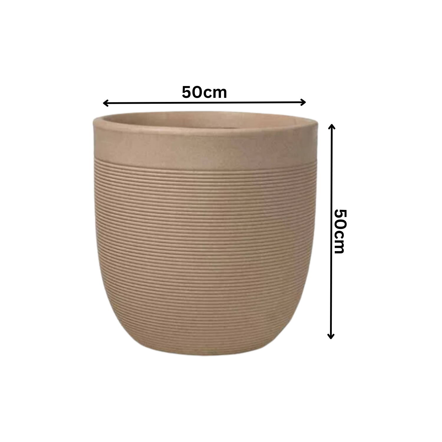 Hug A Plant | Milano Rotomolded Round Plastic Pot With Inner for Home & Garden (Pack of 1, Cream Stone Finish)