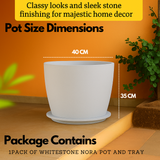 Nora Rotomolded  Pots And Tray for Home & Garden (Pack of 1)