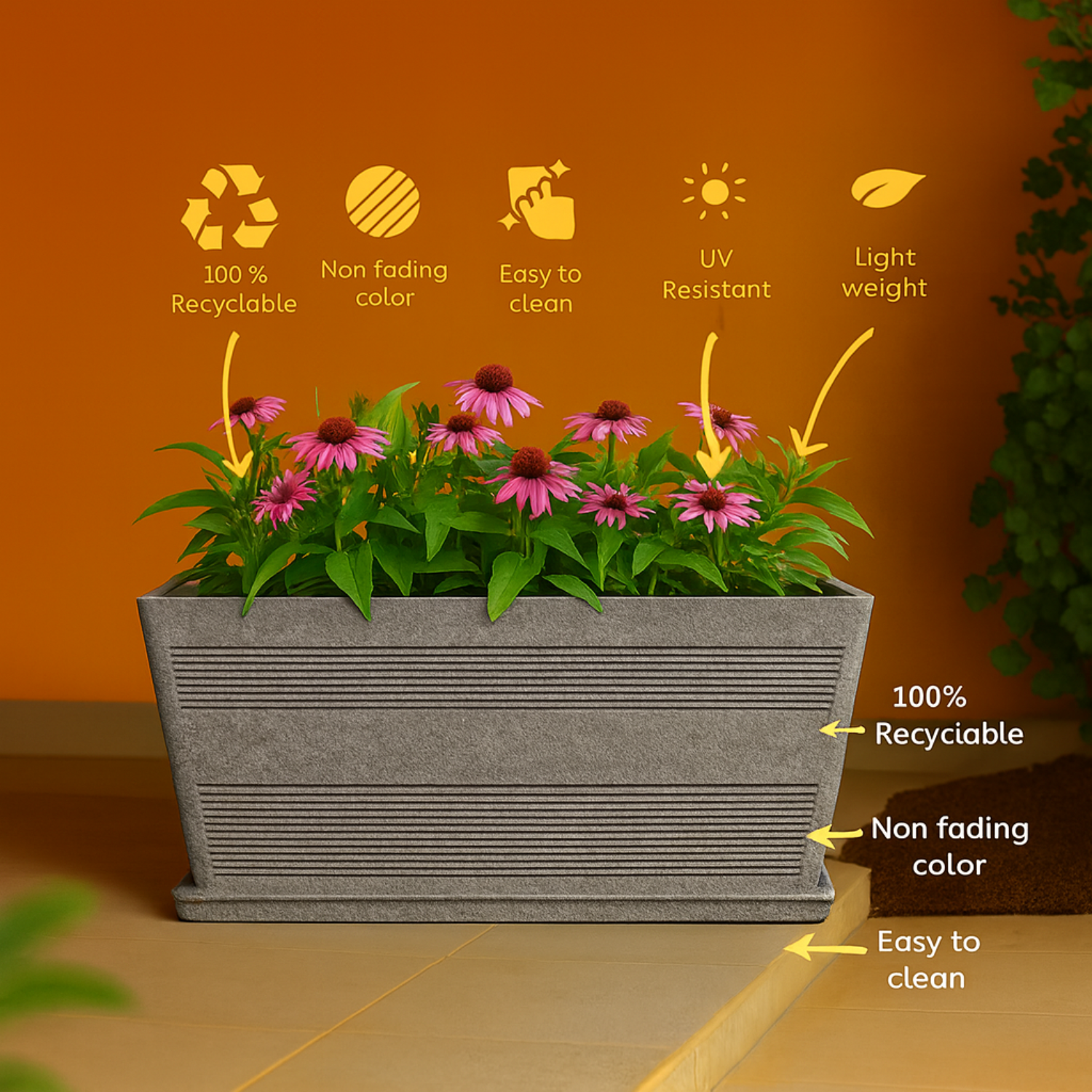Cafe Rotomolded Pots  for Home & Garden (Pack of 1)