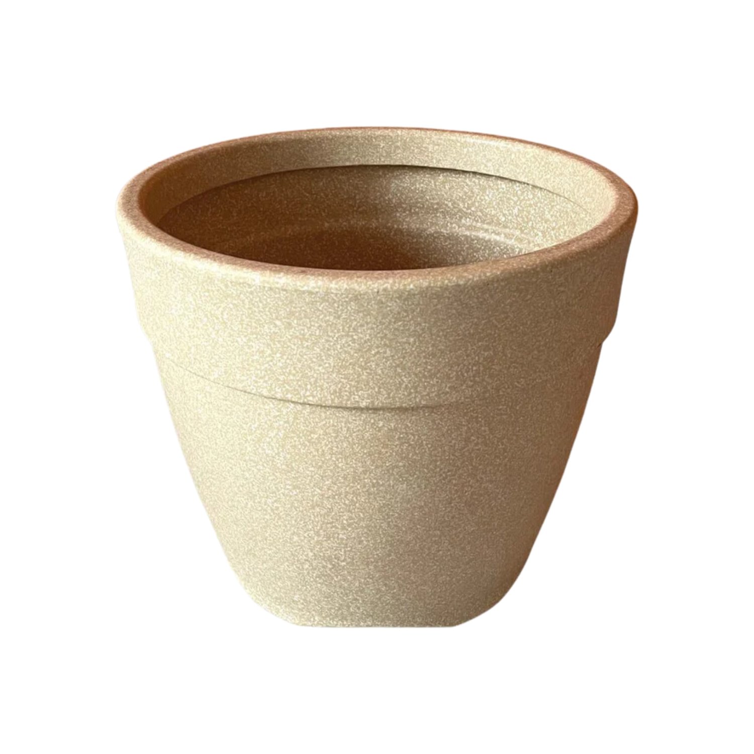 Hug A Plant | Barca Round Rotomolded Plastic Pot for Home & Garden (Cream Stone Finish, Pack of 1)