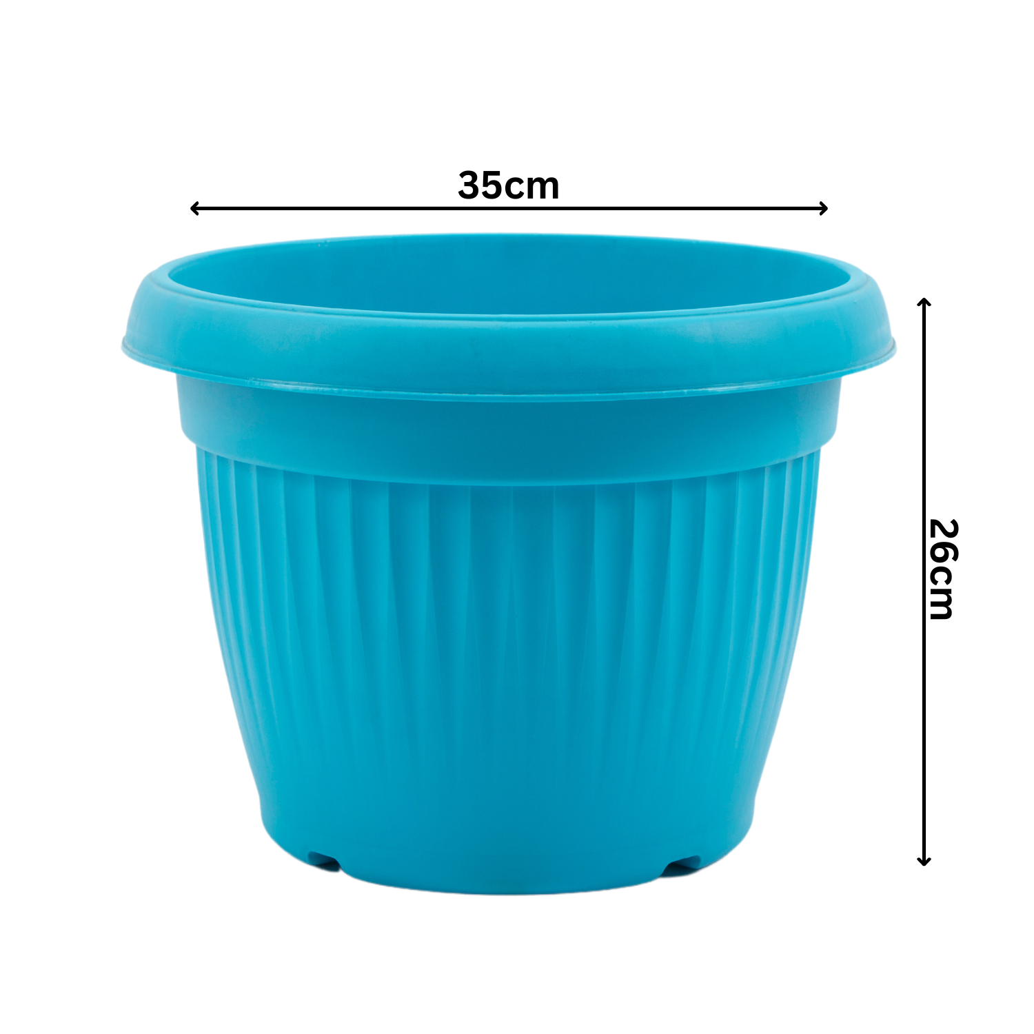 Hug A Plant | Bello Round 35CM Plastic Pot for Home & Garden (Pack of 1)