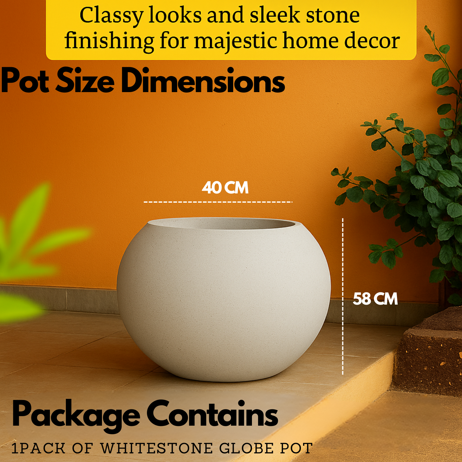Globe Rotomolded Pots  for Home & Garden (Pack of 1)