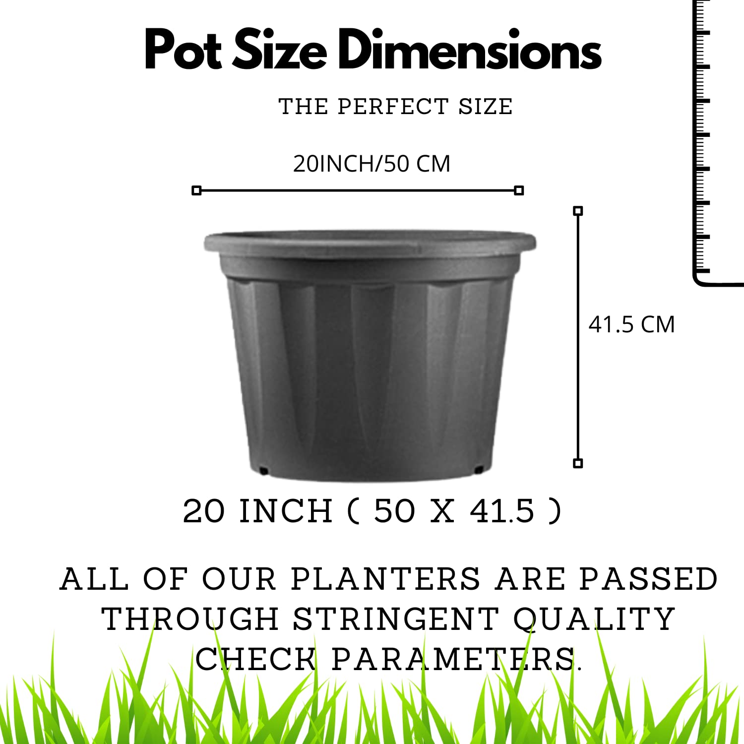 Sample Grower Pot 20 Inch Grower Plastic Pot Black – Hug A Plant