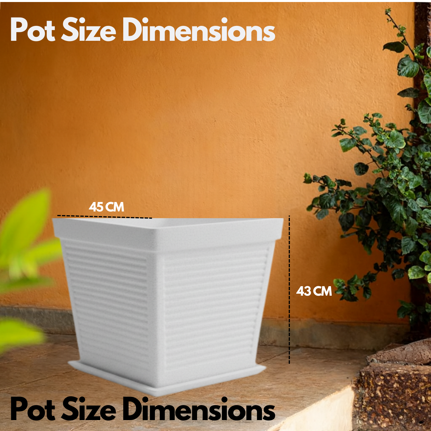 Marco Rotomolded  Pots And Tray for Home & Garden (Pack of 1)