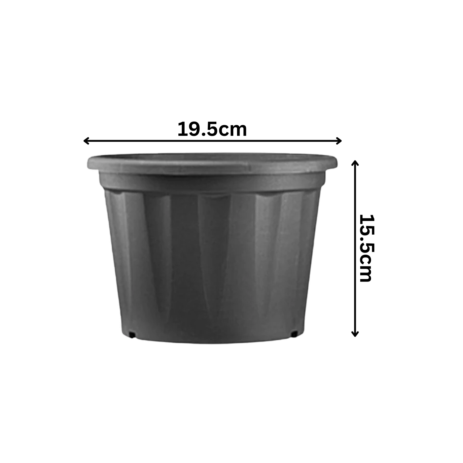 7 Inch Grower Plastic Pot Black