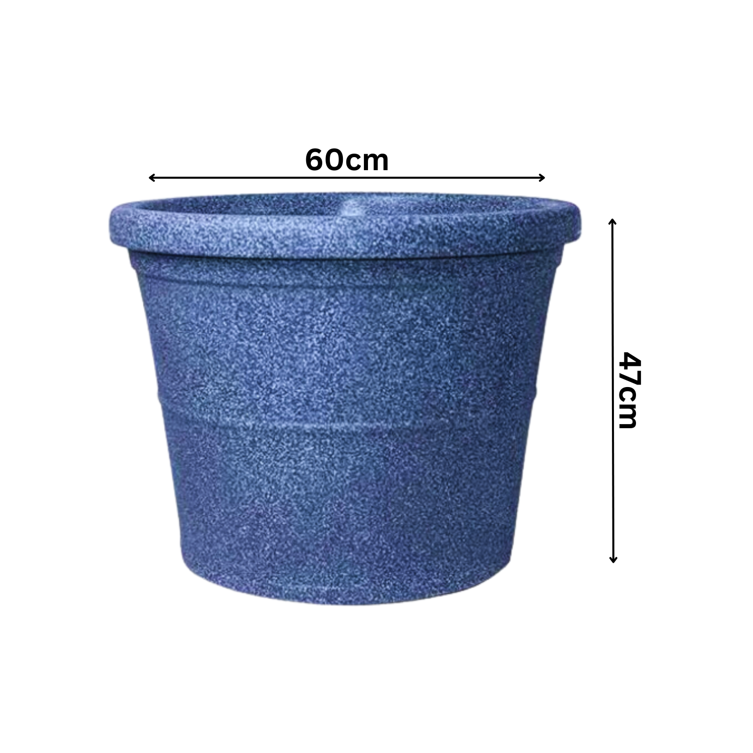 Duro Rotomolded Round Plastic Pot For Home & Garden (Midnight Stone Finish, Pack Of 1)