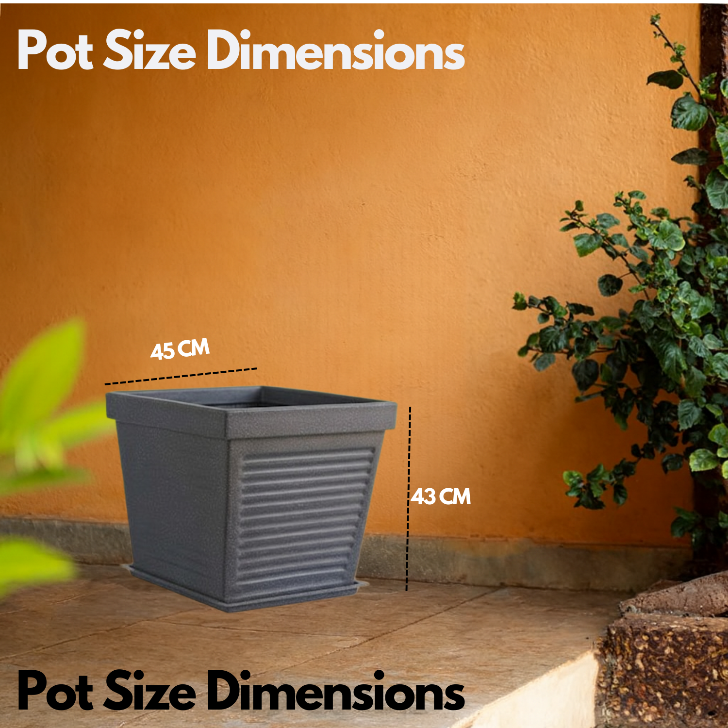 Marco Rotomolded  Pots And Tray for Home & Garden (Pack of 1)