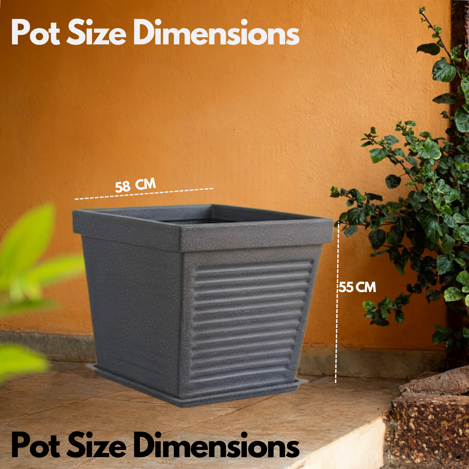 Marco Rotomolded  Pots And Tray for Home & Garden (Pack of 1)