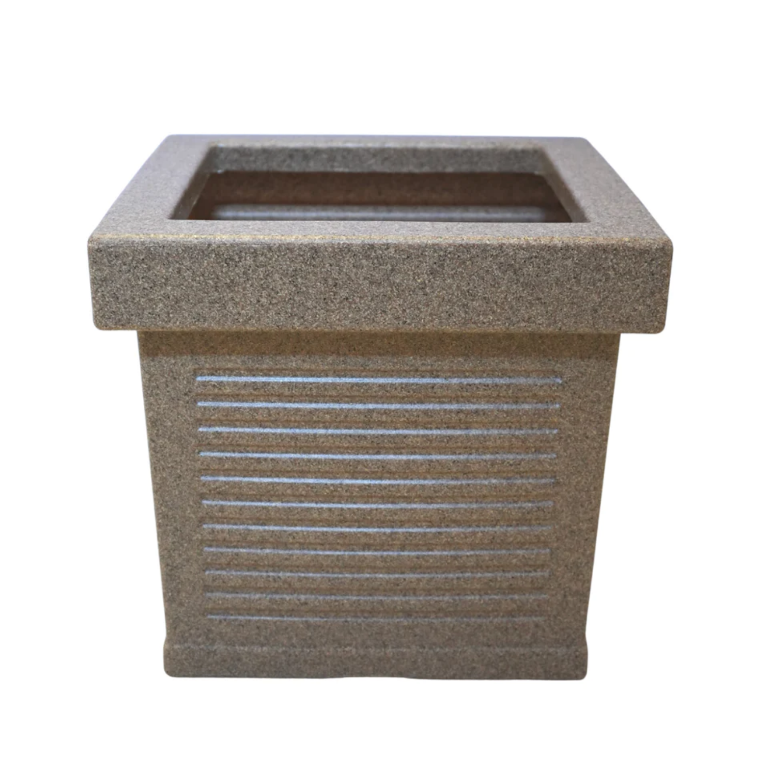 Cubo Rotomolded Square Plastic Pot For Home & Garden (Sand Stone Finish, Pack Of 1)
