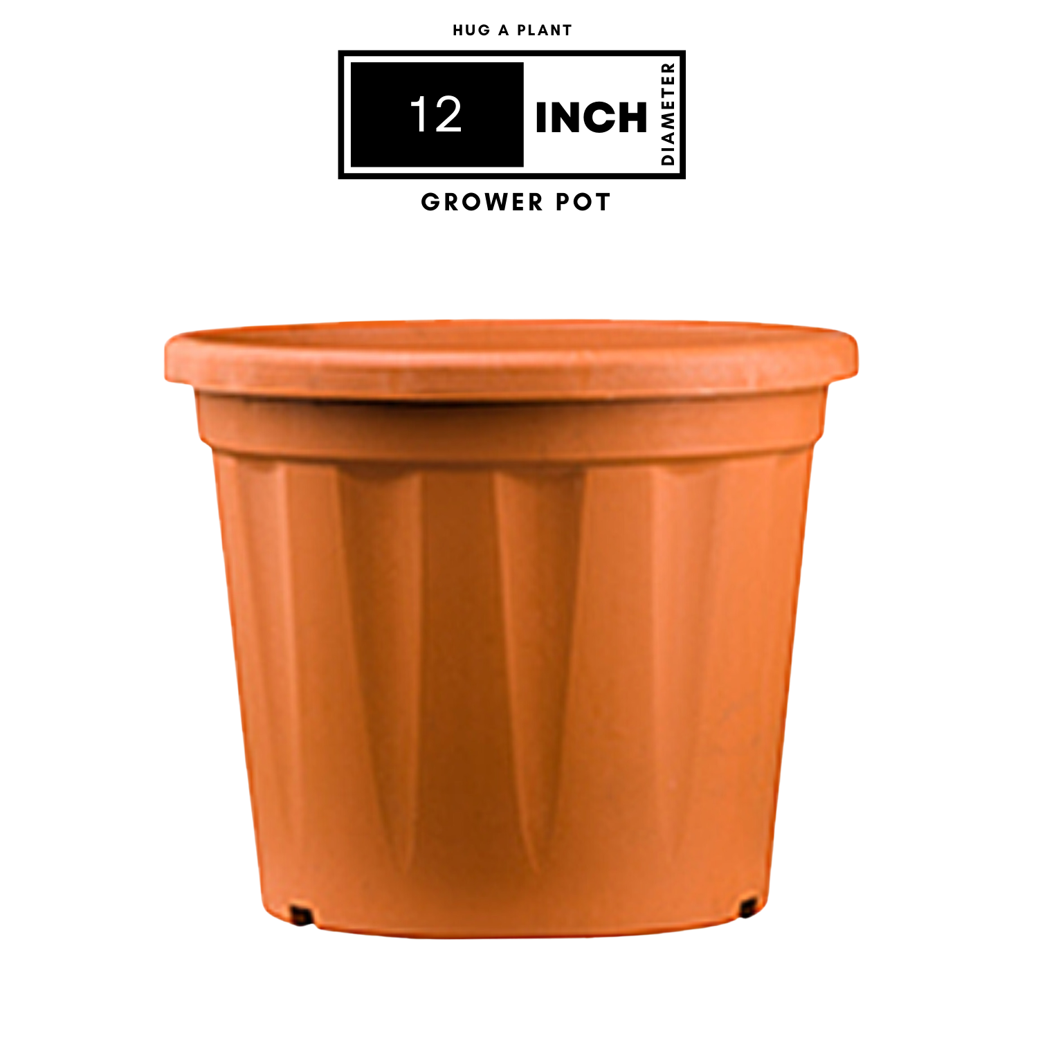 12 Inch Grower Pro Plastic Pot Terracotta