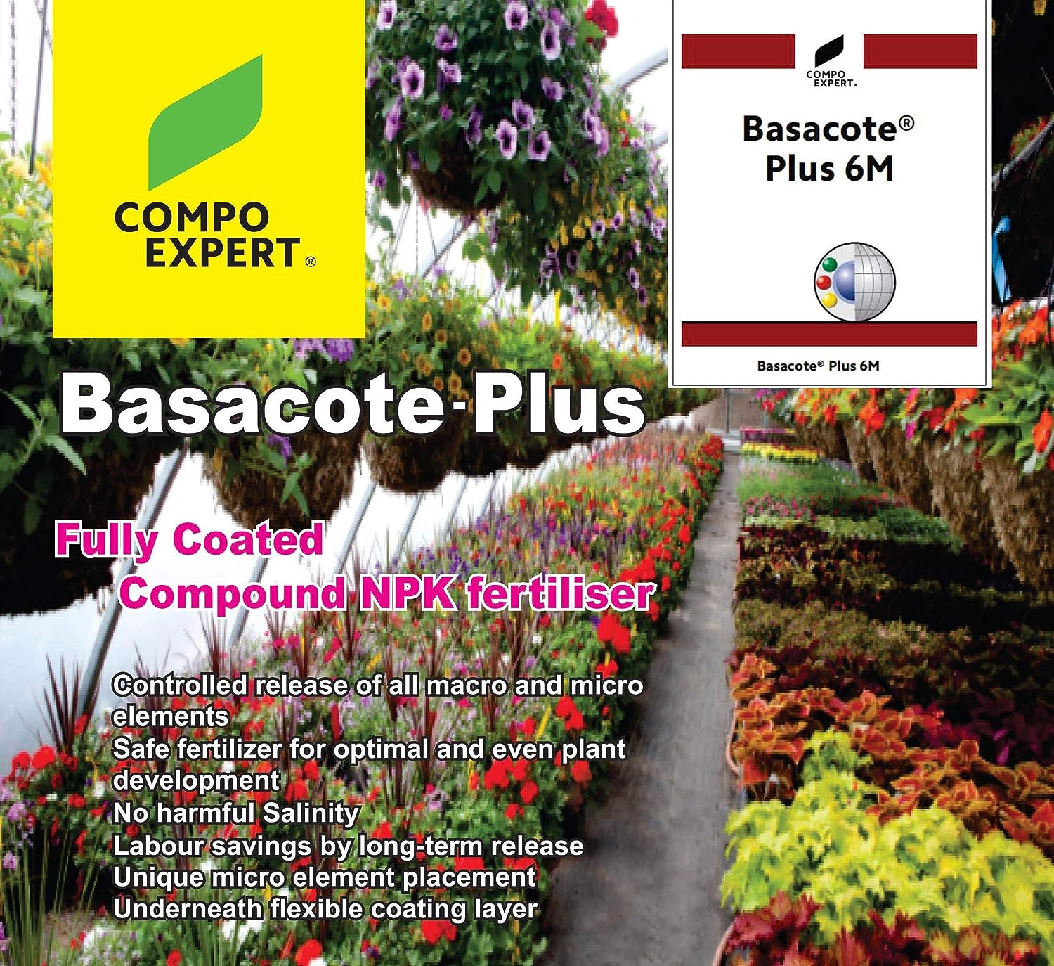 Hug A Plant | Basacote High K 6M Slow Releasing Fertilizer (13:5:18)(+2) For (Home & Garden)