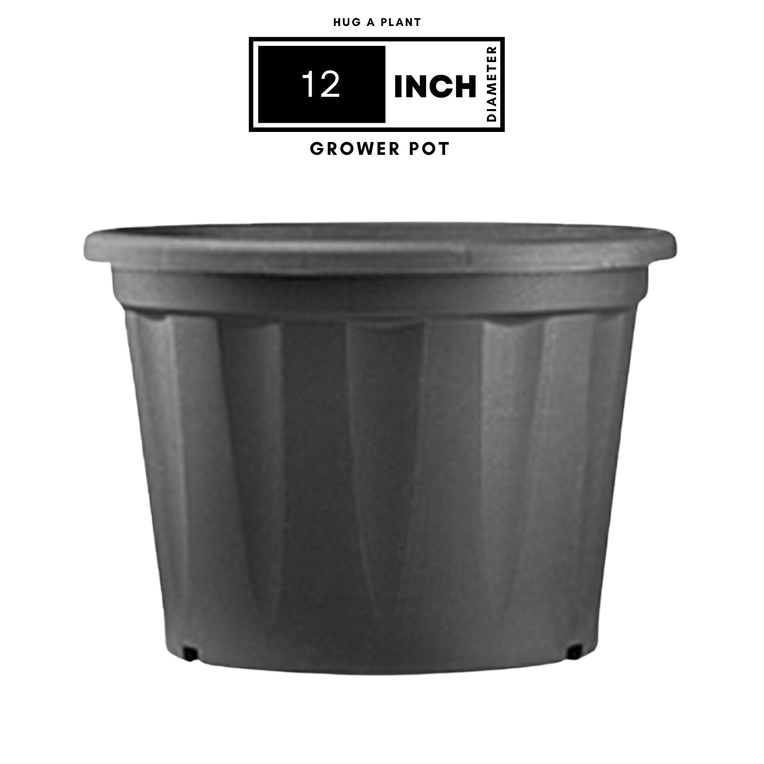 12 Inch Grower Plastic Pot Black