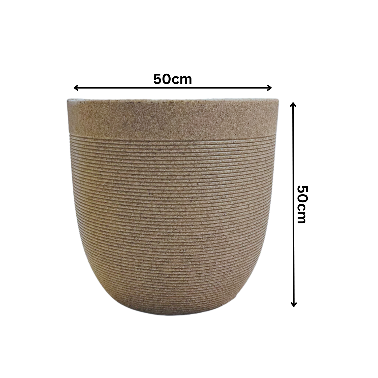 Hug A Plant | Milano Rotomolded Round Plastic Pot Without Inner for Home & Garden (Pack of 1, Sand Stone Finish)