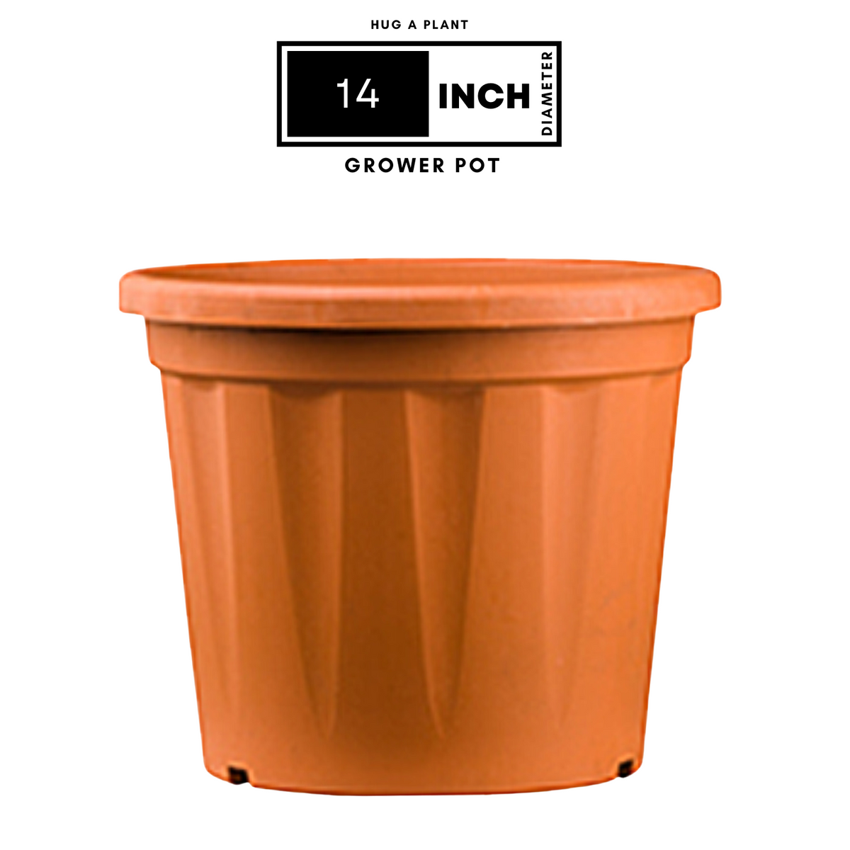 14 Inch Grower Pro Plastic Pot Terracotta
