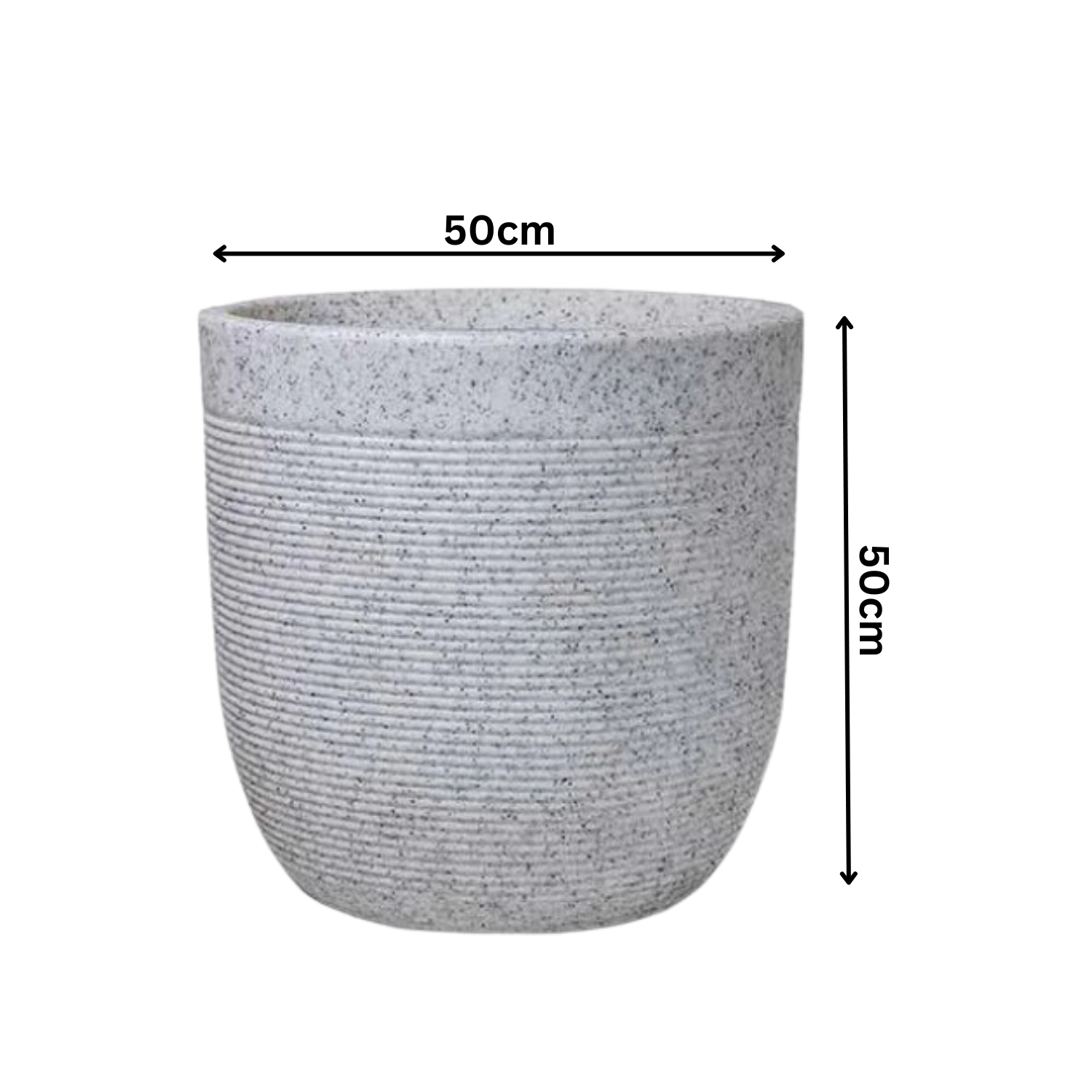 Hug A Plant | Milano Rotomolded Round Plastic Pot With Inner for Home & Garden (Pack of 1, White Stone Finish)