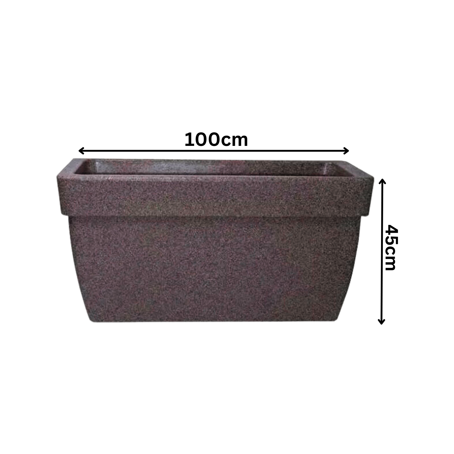 Hug A Plant | Barca Rectangle Rotomolded Plastic Pot with Wheels for Home & Garden (Sand Stone Finish, Pack of 1)