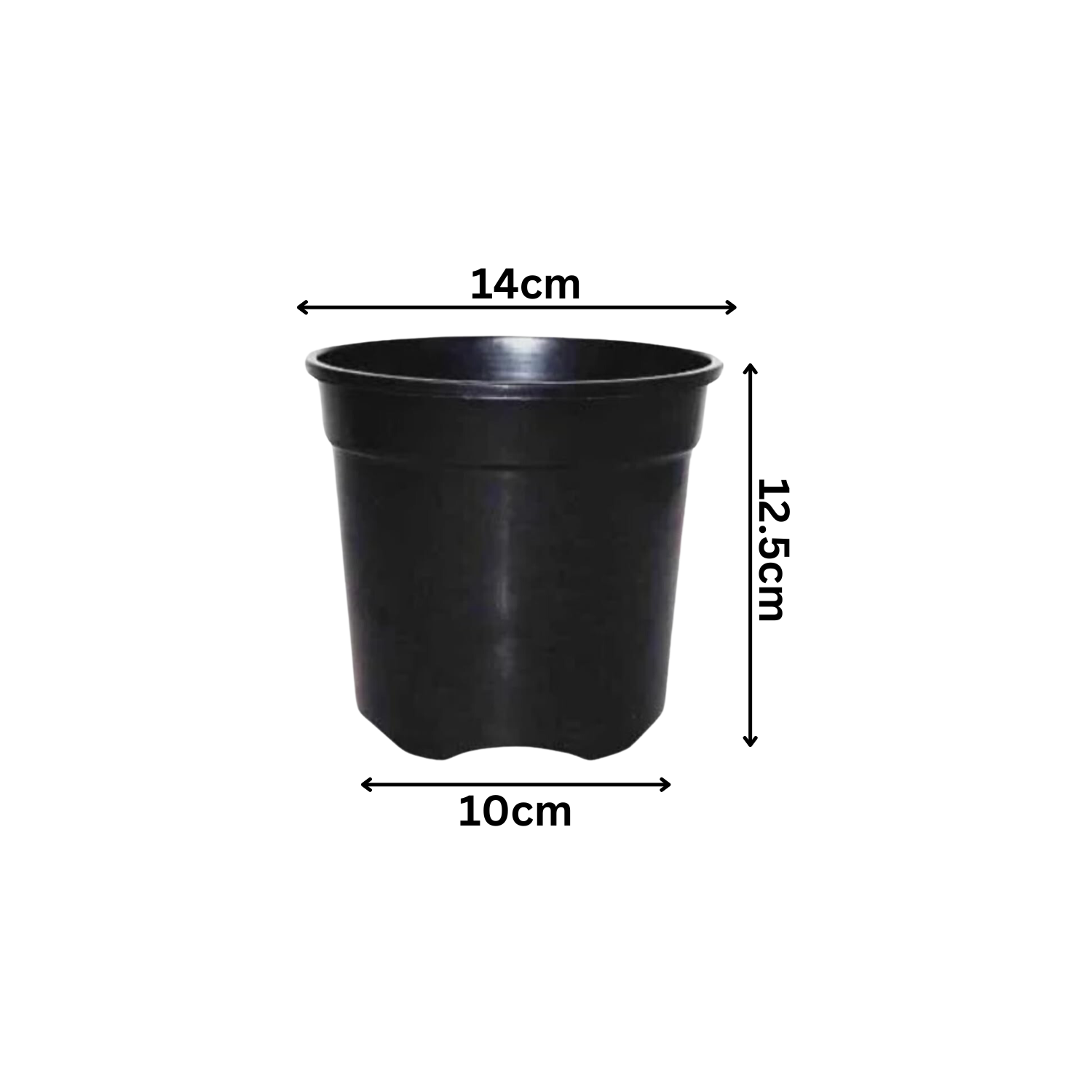5 Inch Gro Pro Black Plastic Pot for Home & Garden