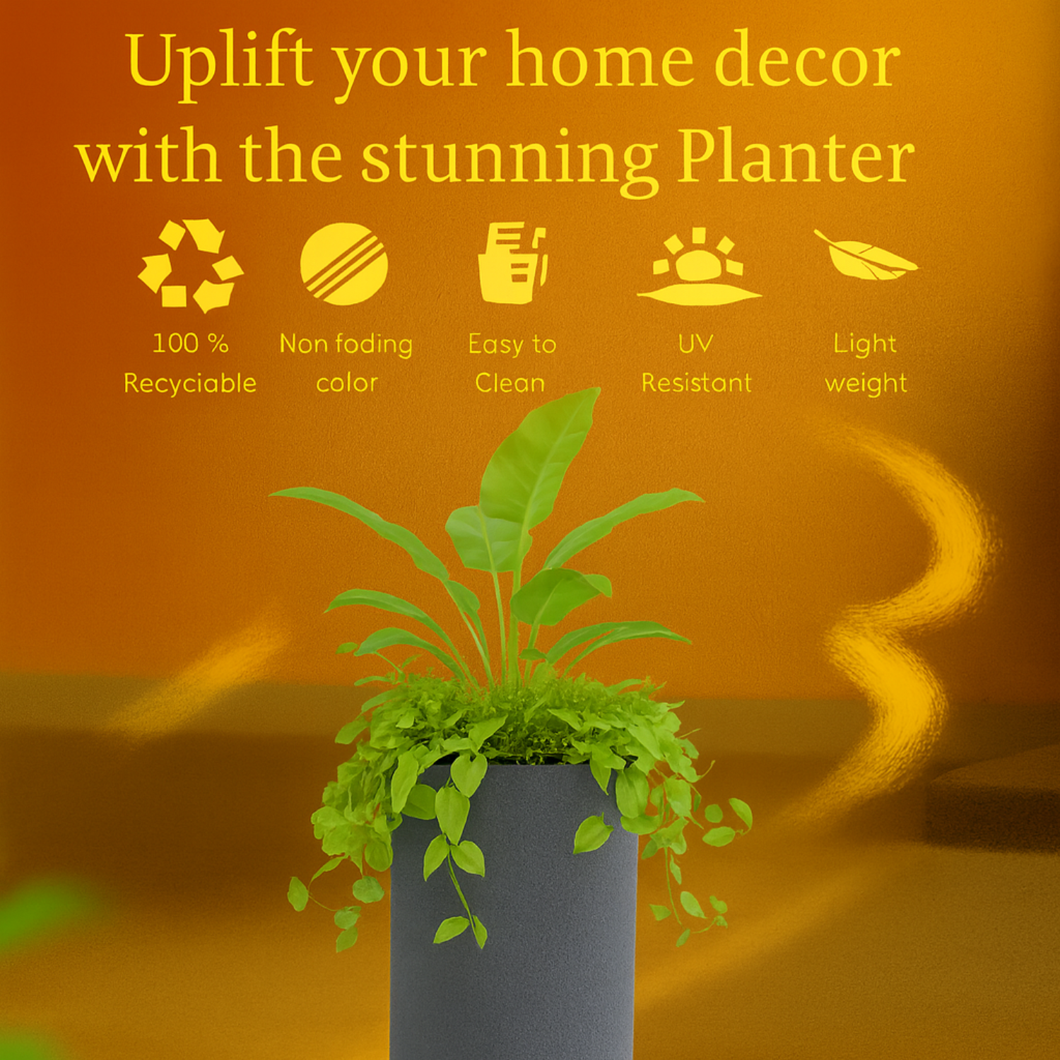 Dora Line  Rotomolded  Pot for Home & Garden (Pack of 1)
