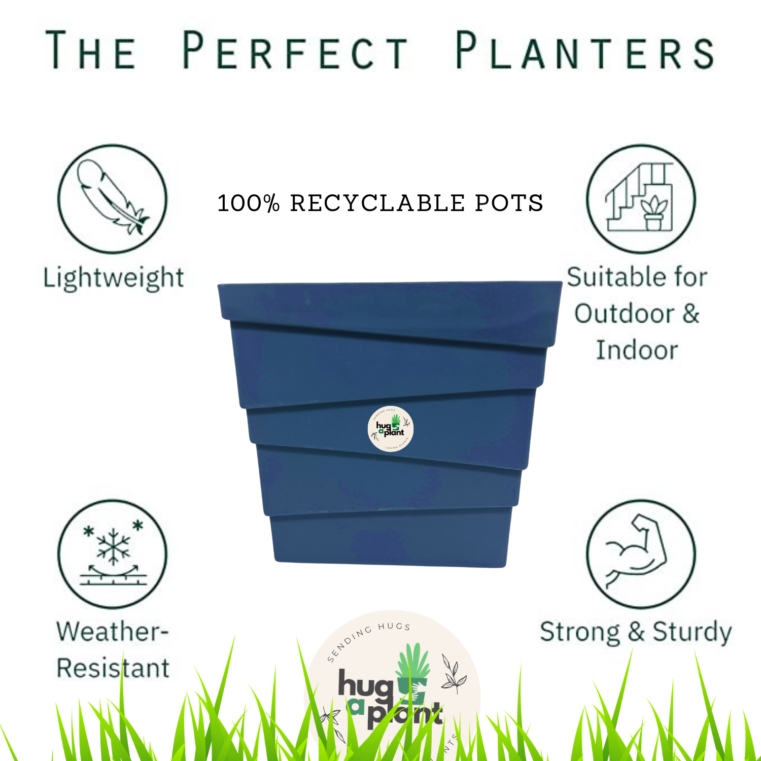 Hug A Plant | Oblique Pot (2L)Self-watering for Home & Garden