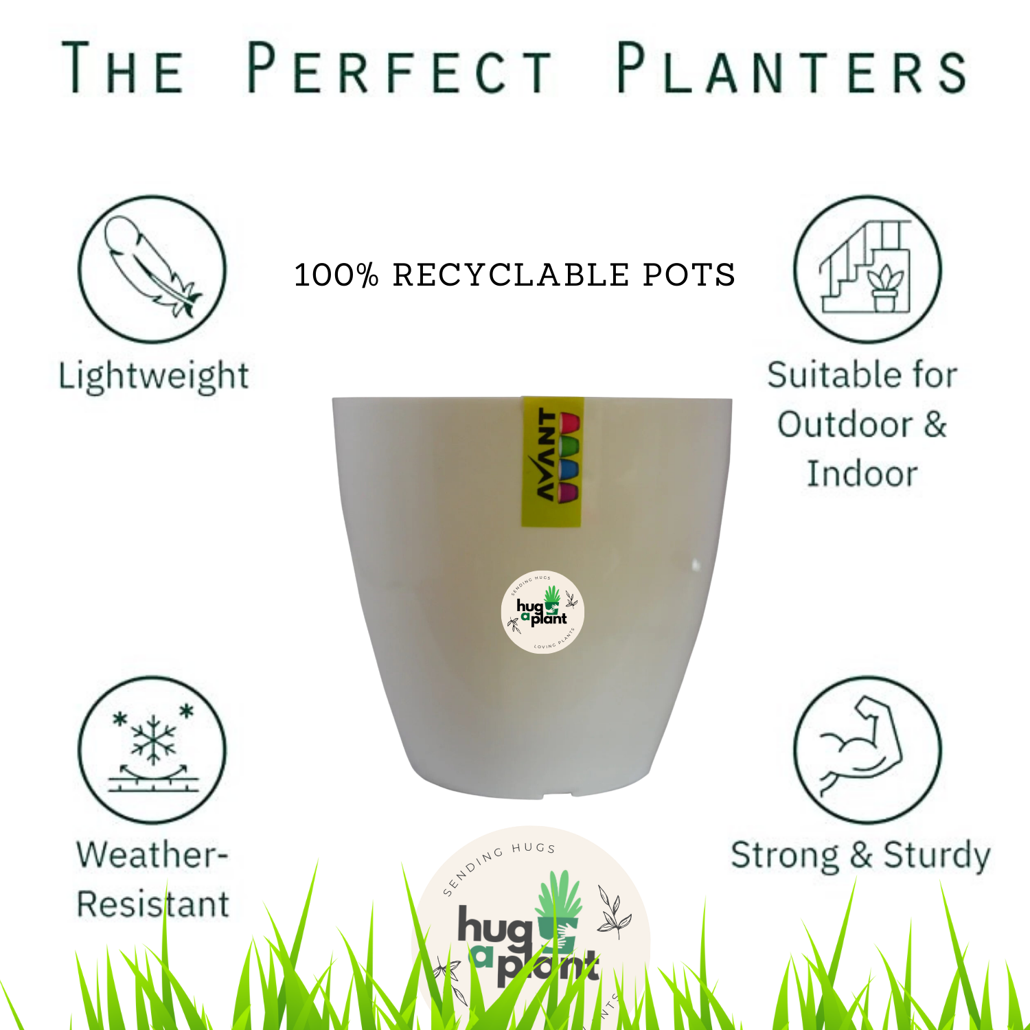 Hug A Plant | Smart Pot Ronde (2L)for Home & Garden